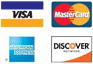 We gladly accept Visa, Mastercard, American Express, and Discovery